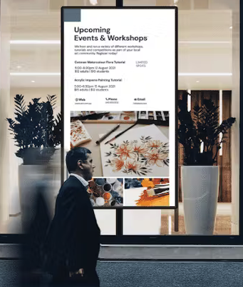 Upcoming events digital signage