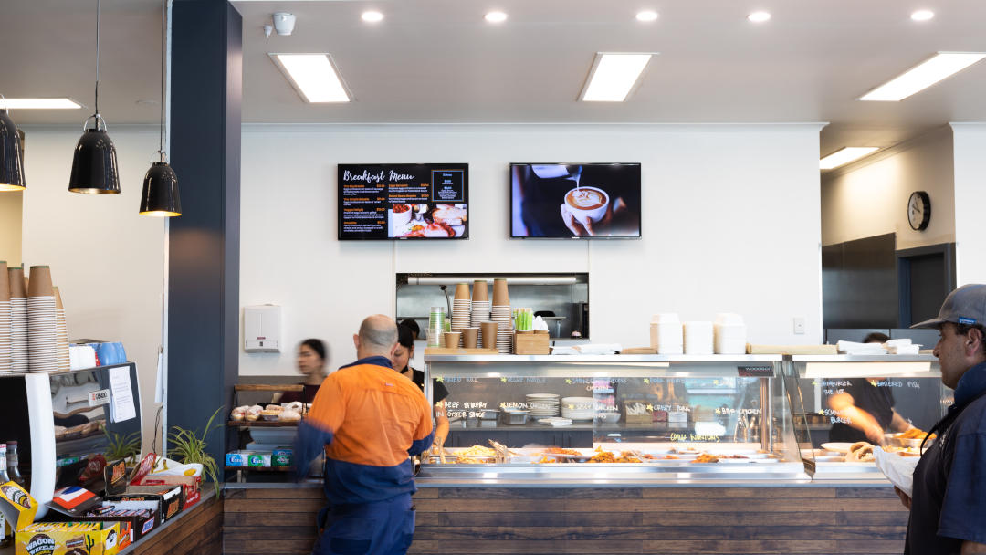 Kimmies' Cafe digital signage