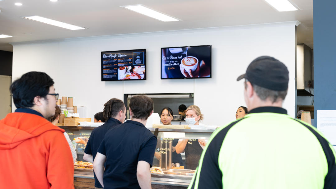 Kimmies' Cafe digital signage