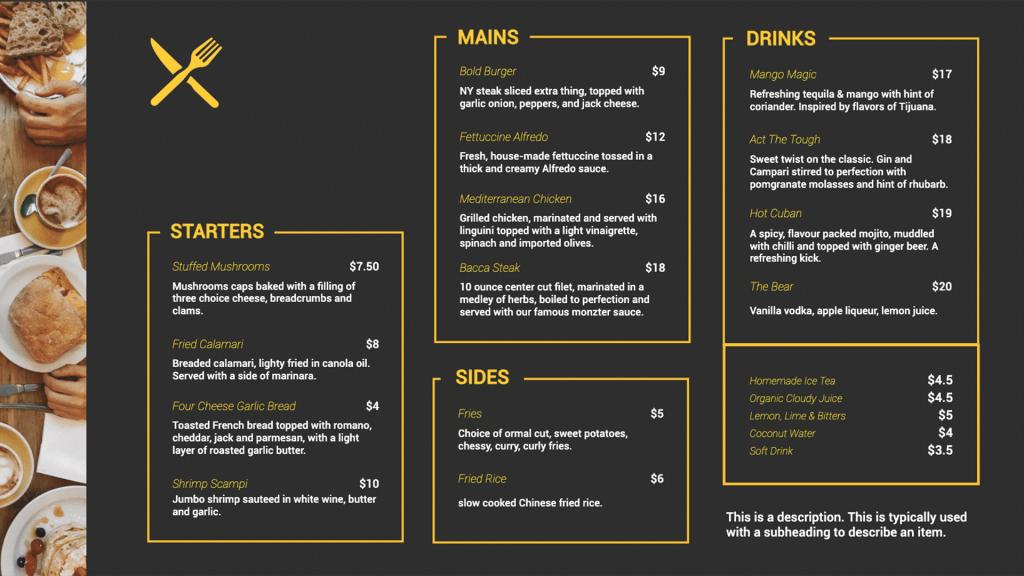 digital signage menu boards