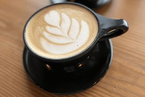 Flapjack latte with a mocha in the background