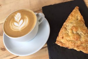 Cappuccino and coconut scone